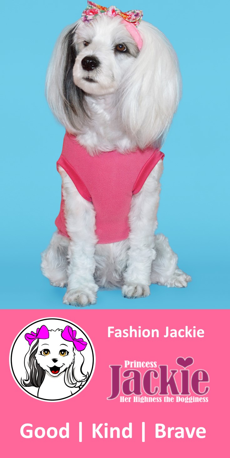 Fashion Jackie in her Pink Sweatshirt and Flowered Headband